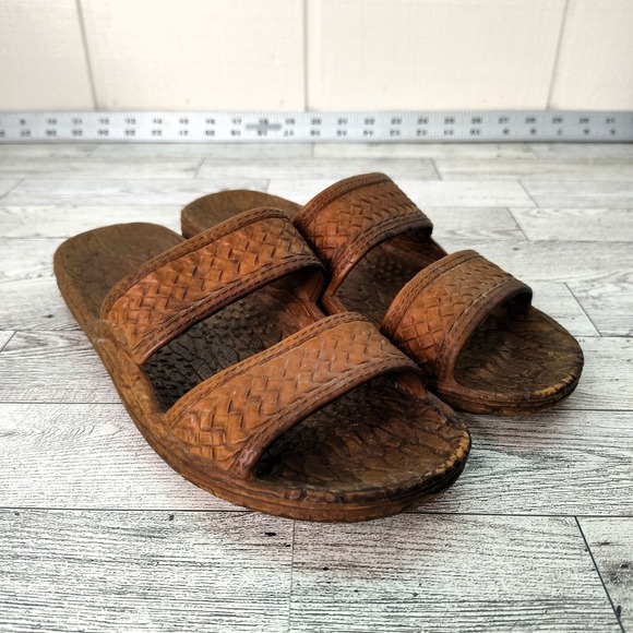 Pali Brown Slides Size 7 Womens Open Toe Flat‎ Sandals Comfort Summer Shoes - Picture 1 of 11